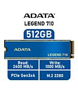 ADATA LEGEND 710 512GB PCIe Gen3x4 ALEG-710-512GCS M.2 2280 Solid State Drive by adata at Rebel Tech
