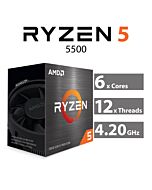 AMD Ryzen 5 5500 Cezanne 6-Core 3.60GHz AM4 65W 100-100000457BOX Desktop Processor by amd at Rebel Tech