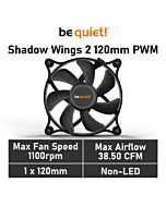 be quiet! Shadow Wings 2 120mm PWM BL085 Case Fan by bequiet at Rebel Tech