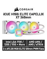 CORSAIR iCUE H150i ELITE CAPELLIX XT 360mm CW-9060073 Liquid Cooler by corsair at Rebel Tech