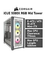 CORSAIR iCUE 5000X RGB Mid Tower CC-9011213 Computer Case by corsair at Rebel Tech