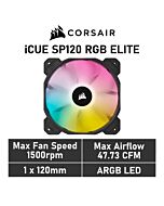 CORSAIR iCUE SP120 RGB ELITE 120mm PWM CO-9050108 Case Fan by corsair at Rebel Tech