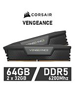 CORSAIR VENGEANCE 64GB Kit DDR5-6200 CL32 1.40v CMK64GX5M2B6200C32 Desktop Memory by corsair at Rebel Tech