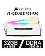 CORSAIR VENGEANCE RGB PRO 32GB Kit DDR4-3200 CL16 1.35v CMW32GX4M2E3200C16W Desktop Memory by corsair at Rebel Tech