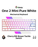Ducky One 2 Mini Pure White RGB Cherry MX Brown DKON2061ST-BUSPDWWT1 Mini Size Mechanical Keyboard by ducky at Rebel Tech