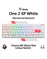 Ducky One 2 SF White Cherry MX Silent Red DKON1967ST-SUSPDWWT1 SF Size Mechanical Keyboard by ducky at Rebel Tech