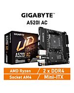 GIGABYTE A520I AC AM4 AMD A520 Mini-ITX AMD Motherboard by gigabyte at Rebel Tech