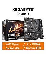 GIGABYTE B550M K AM4 AMD B550 Micro-ATX AMD Motherboard by gigabyte at Rebel Tech