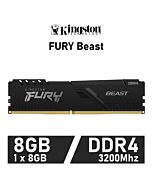 Kingston FURY Beast 8GB DDR4-3200 CL16 1.35v KF432C16BB/8 Desktop Memory by kingston at Rebel Tech