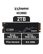 Kingston KC3000 2TB PCIe Gen4x4 SKC3000D/2048G M.2 2280 Solid State Drive by kingston at Rebel Tech
