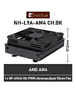 Noctua L9a-AM4 chromax.black NH-L9A-AM4 CH.BK Air Cooler by noctua at Rebel Tech
