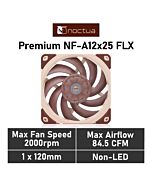 Noctua Premium NF-A12x25 FLX 120mm NF-A12X25 FLX Case Fan by noctua at Rebel Tech