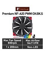 Noctua Premium NF-A20 chromax.black.swap 200mm NF-A20 PWM CH.BK.S Case Fan by noctua at Rebel Tech