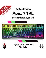 SteelSeries Apex 7 TKL SteelSeries QX2 Red 64646-USED-F TKL Size Mechanical Keyboard by steelseries at Rebel Tech