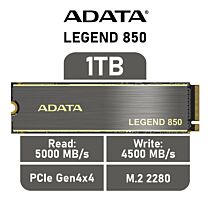 ADATA LEGEND 850 1TB PCIe Gen4x4 ALEG-850-1TCS M.2 2280 Solid State Drive by adata at Rebel Tech