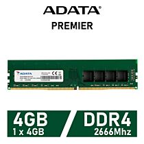 ADATA Premier 4GB DDR4-2666 CL19 1.20v AD4U26664G19-RGN Desktop Memory by adata at Rebel Tech