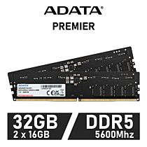 ADATA PREMIER 32GB Kit DDR5-5600 CL46 1.1v AD5U560032G D5 Desktop Memory by adata at Rebel Tech