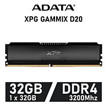 ADATA XPG GAMMIX D20 32GB DDR4-3200 CL16 1.35v AX4U320032G16A-CBK20 Desktop Memory by adata at Rebel Tech