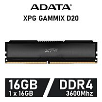 ADATA XPG GAMMIX D20 16GB DDR4-3600 CL18 1.35v AX4U360016G18I-CBK20 Desktop Memory by adata at Rebel Tech