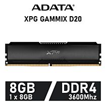 ADATA XPG GAMMIX D20 8GB DDR4-3600 CL18 1.35v AX4U36008G18I-CBK20 Desktop Memory by adata at Rebel Tech