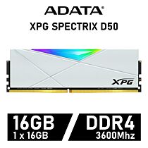 ADATA XPG SPECTRIX D50 16GB DDR4-3600 CL18 1.35v AX4U360016G18I-SW50 Desktop Memory by adata at Rebel Tech