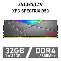 ADATA XPG SPECTRIX D50 32GB DDR4-3600 CL18 1.35v AX4U360032G18I-ST50 Desktop Memory by adata at Rebel Tech