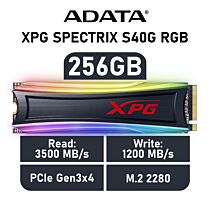 ADATA XPG SPECTRIX S40G RGB 256GB PCIe Gen3x4 AS40G-256GT-C M.2 2280 Solid State Drive by adata at Rebel Tech