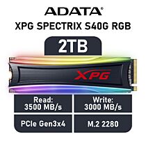 ADATA XPG SPECTRIX S40G RGB 2TB PCIe Gen3x4 AS40G-2TT-C M.2 2280 Solid State Drive by adata at Rebel Tech