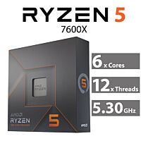 AMD Ryzen 5 7600X Raphael 6-Core 4.70GHz AM5 105W 100-100000593WOF Desktop Processor by amd at Rebel Tech