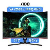 AOC Gaming 31.5" VA QHD 165Hz CQ32G3SE Curved Gaming Monitor by aoc at Rebel Tech