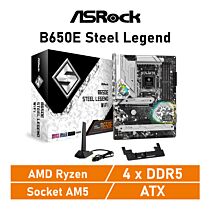 ASRock B650E Steel Legend AM5 AMD B650E-STEELLEGEND ATX AMD Motherboard by asrock at Rebel Tech