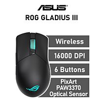 ASUS ROG Gladius III Wireless Optical 90MP0200-BMUA00 Wireless Gaming Mouse by asus at Rebel Tech