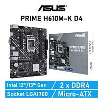 ASUS PRIME H610M-K D4 LGA1700 Intel H610 Micro-ATX Intel Motherboard by asus at Rebel Tech