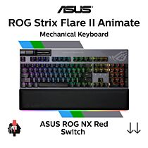 ASUS ROG Strix Flare II Animate ASUS ROG NX Red 90MP02E6-BKUA01 Full Size Mechanical Keyboard by asus at Rebel Tech