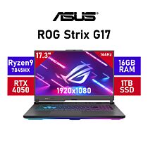 ASUS ROG Strix G17 G713PU-91610G0W AMD Ryzen 9 7845HX/ 17.3" Full HD (1920x1080) 144Hz / 16GB DDR5 RAM / GeForce RTX 4050 8GB / 1TB PCIe Gen4x4 NVMe SSD / Windows 11 Home / Eclipse Grey 90NR0C54-M005B0 Gaming Laptop by asus at Rebel Tech