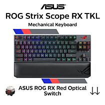 ASUS ROG Strix Scope RX TKL Wireless Deluxe ASUS ROG RX Red Optical 90MP02J0-BKUA01 TKL Mechanical Keyboard by asus at Rebel Tech