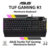 ASUS TUF Gaming K1 90MP01X0-BKUA00 Full Size Membrane Keyboard by asus at Rebel Tech