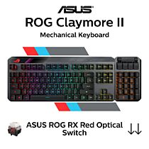 ASUS ROG Claymore II ASUS ROG RX Red Optical 90MP01W0-BKUA00 Full Size Mechanical Keyboard by asus at Rebel Tech