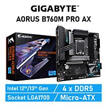 GIGABYTE B760M AORUS PRO AX LGA1700 Intel B760 Micro-ATX Intel Motherboard by gigabyte at Rebel Tech