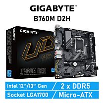 GIGABYTE B760M D2H LGA1700 Intel B760 Micro-ATX Intel Motherboard by gigabyte at Rebel Tech