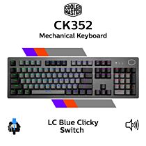 Cooler Master CK352 LC Blue CK-352-GKML1-US Full Size Mechanical Keyboard by coolermaster at Rebel Tech