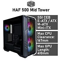 Cooler Master HAF 500 Mid Tower H500-KGNN-S00 Computer Case by coolermaster at Rebel Tech