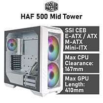 Cooler Master HAF 500 Mid Tower H500-WGNN-S00 Computer Case by coolermaster at Rebel Tech