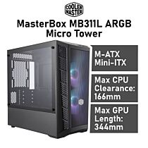 Cooler Master MasterBox MB311L ARGB Micro Tower MCB-B311L-KGNN-S02 Computer Case by coolermaster at Rebel Tech