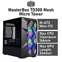 Cooler Master MasterBox TD300 Mesh Micro Tower TD300-KGNN-S00 Computer Case by coolermaster at Rebel Tech