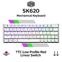 Cooler Master SK620 TTC Low Profile Red SK-620-SKTR1-US Mini Size Mechanical Keyboard by coolermaster at Rebel Tech