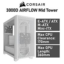 CORSAIR 3000D AIRFLOW Mid Tower CC-9011252 White Computer Case by corsair at Rebel Tech