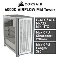 CORSAIR 4000D AIRFLOW Mid Tower CC-9011201 Computer Case by corsair at Rebel Tech
