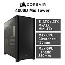 CORSAIR 4000D Mid Tower CC-9011198 Computer Case by corsair at Rebel Tech