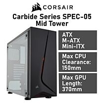 CORSAIR Carbide Series SPEC-05 Mid Tower CC-9011138 Computer Case by corsair at Rebel Tech